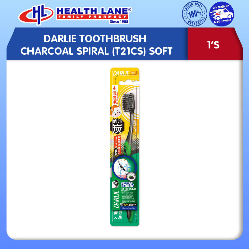 DARLIE TOOTHBRUSH CHARCOAL SPIRAL (T21CS) SOFT 1'S